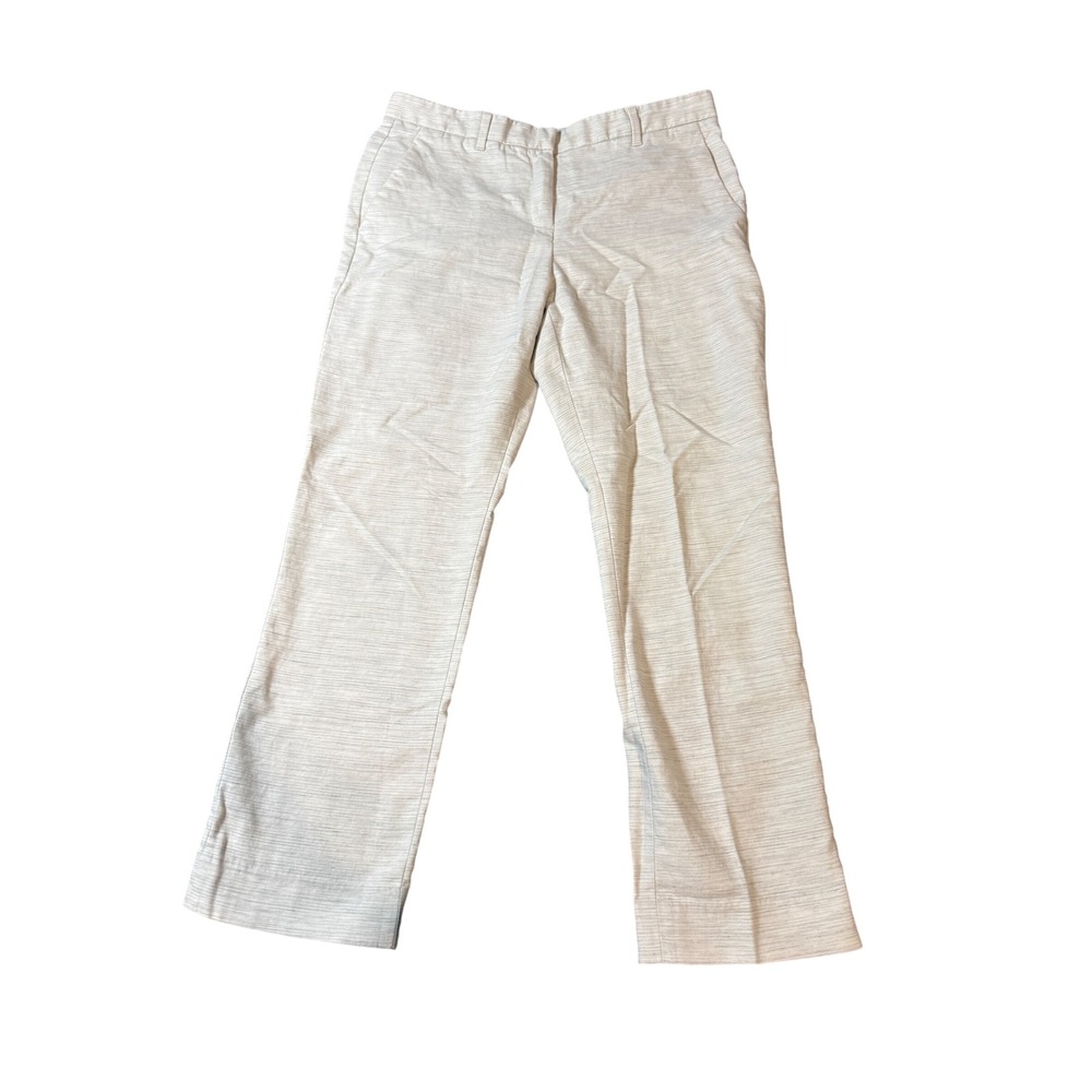 Gap Perfect Trousers Capri Cropped‎ Pants Size 4R Cream Gray Pockets Flat Front